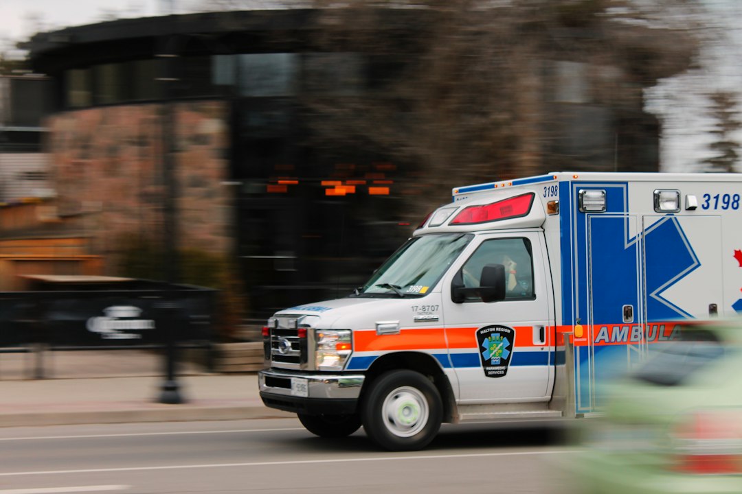 Ambulance responding to an emergency call