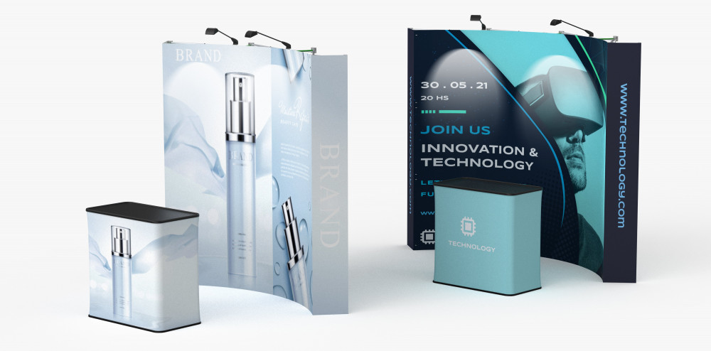 Curved Fabric Pop-Up Display