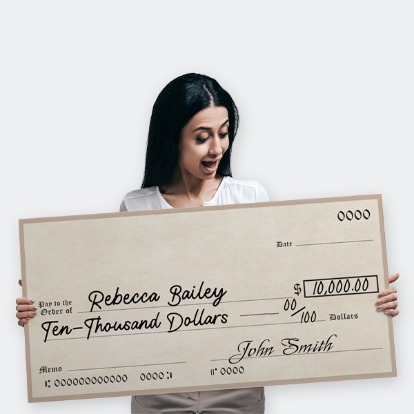 Custom oversized presentation check