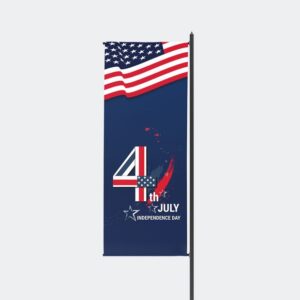 Custom pole banner with mounting hardware