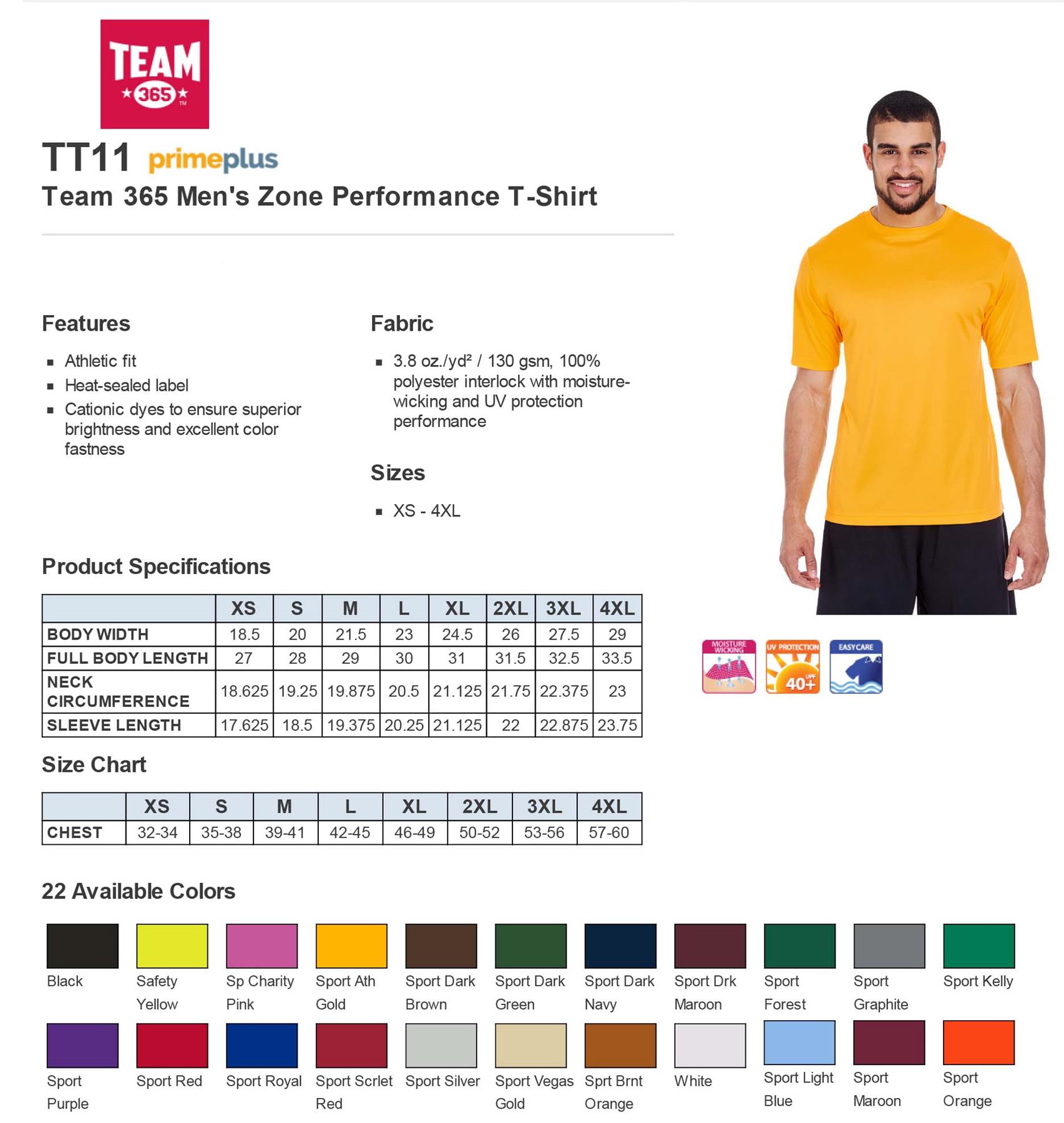 Team 365 TT11 Zone Performance T-Shirt