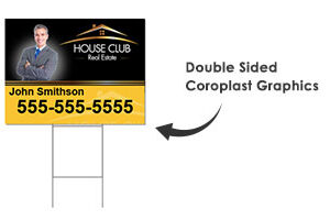 Custom yard sign with H-stake