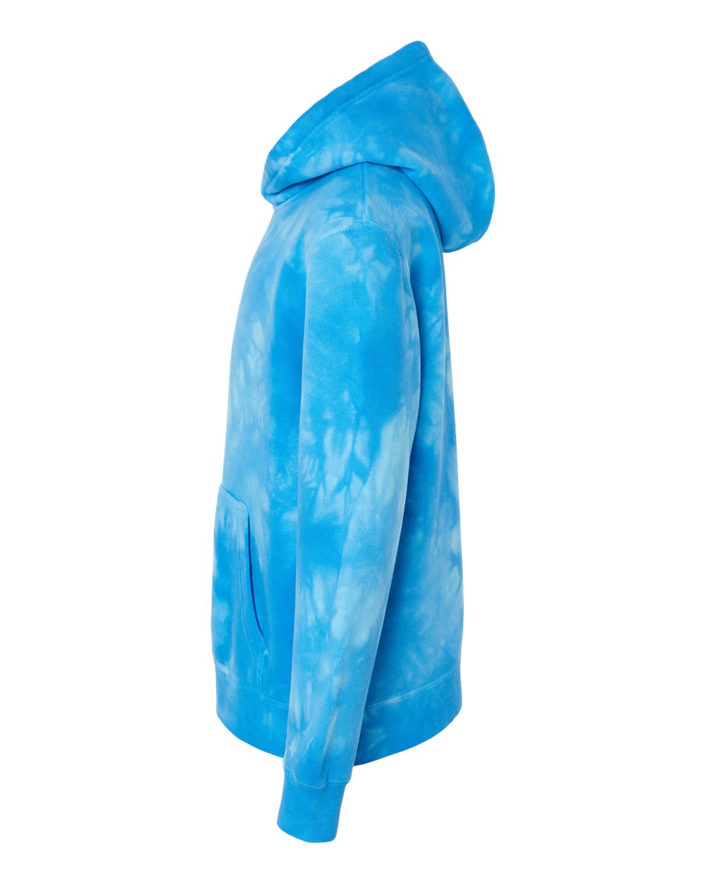 Independent Trading Co. PRM1500TD | Youth Midweight Tie-Dyed Hooded Sweatshirt Tie Dye Aqua Blue DirectSide