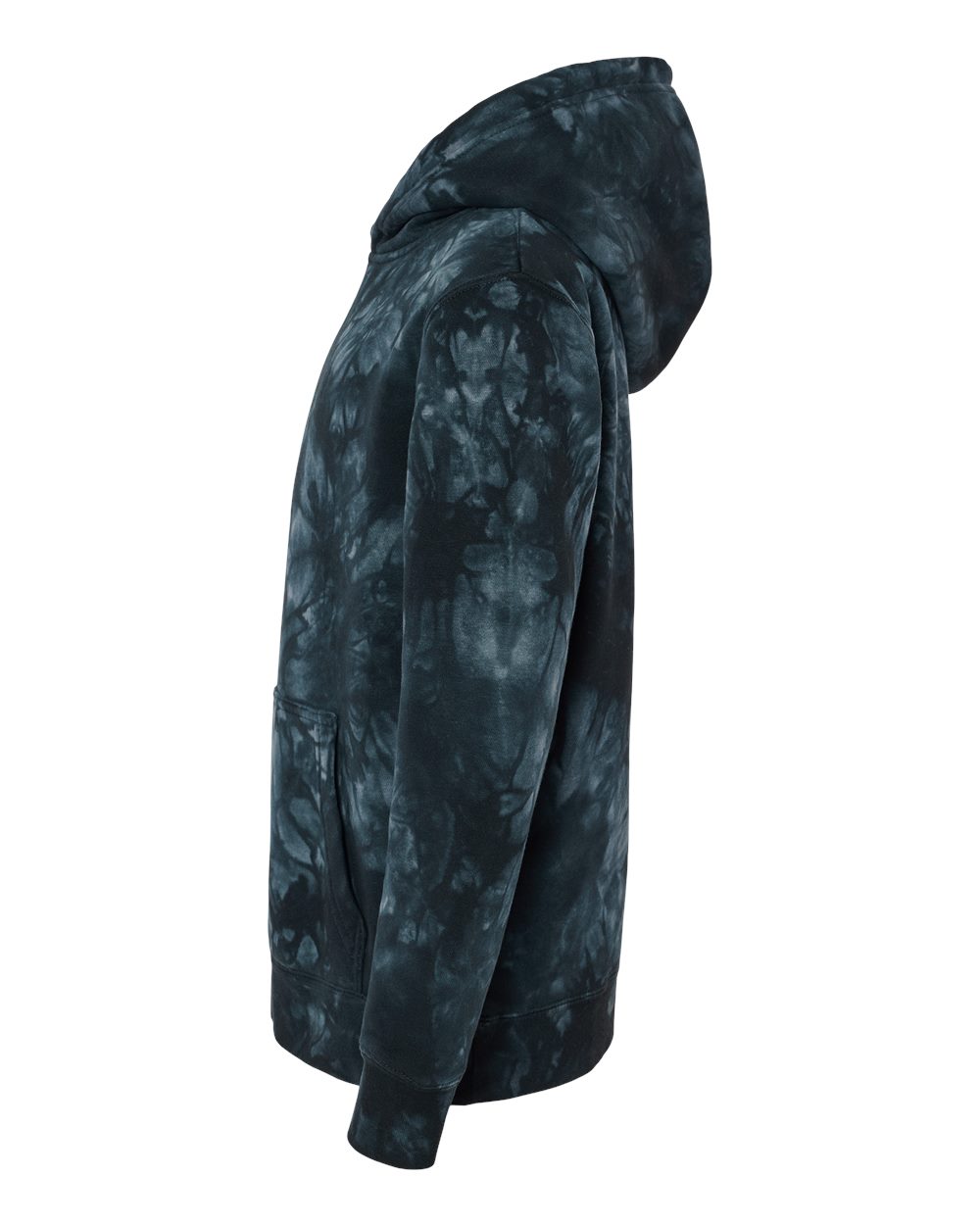 Independent Trading Co. PRM1500TD | Youth Midweight Tie-Dyed Hooded Sweatshirt Tie Dye Black DirectSide