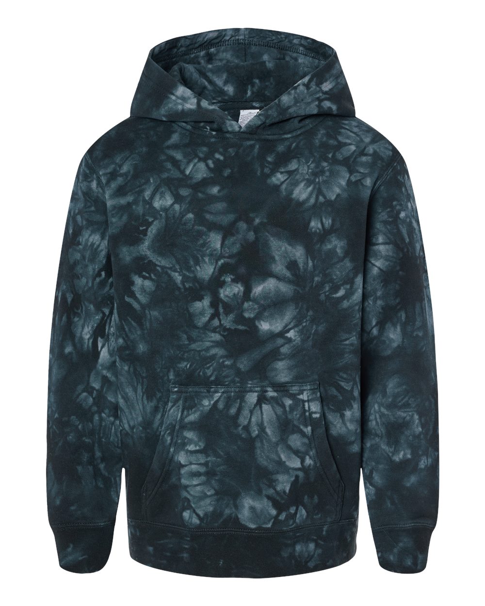 Independent Trading Co. PRM1500TD | Youth Midweight Tie-Dyed Hooded Sweatshirt Tie Dye Black Front