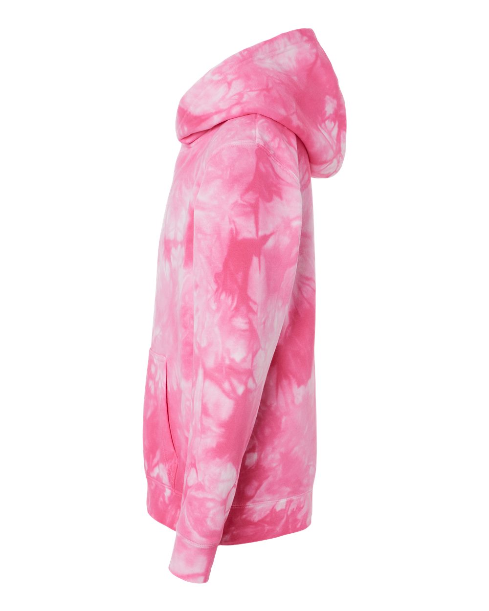 Independent Trading Co. PRM1500TD | Youth Midweight Tie-Dyed Hooded Sweatshirt Tie Dye Pink DirectSide