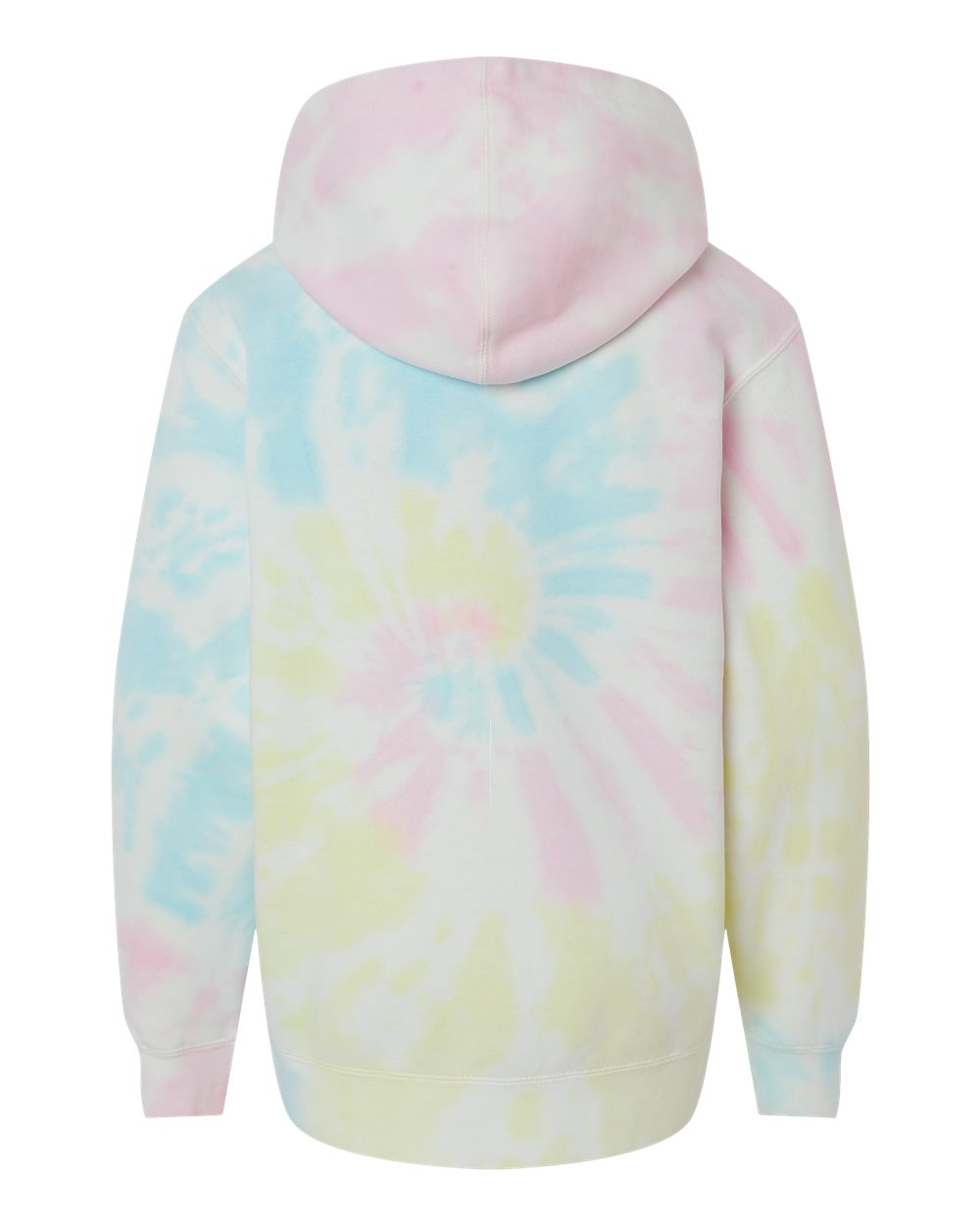 Independent Trading Co. PRM1500TD | Youth Midweight Tie-Dyed Hooded Sweatshirt Tie Dye Sunset Swirl Back