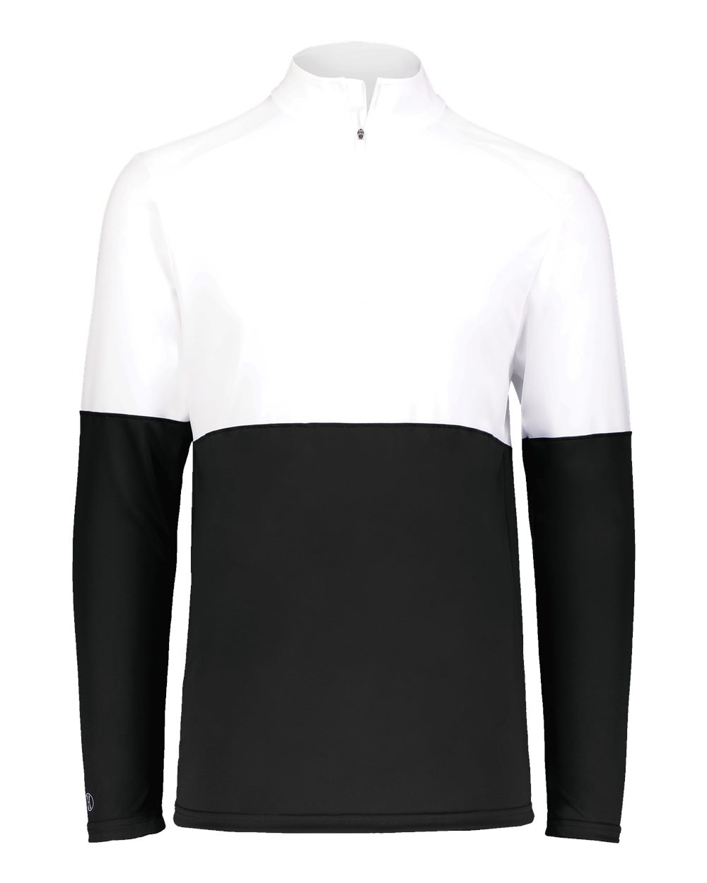 Holloway 223600 | Youth Momentum Team Quarter-Zip Pullover Black/ White Front