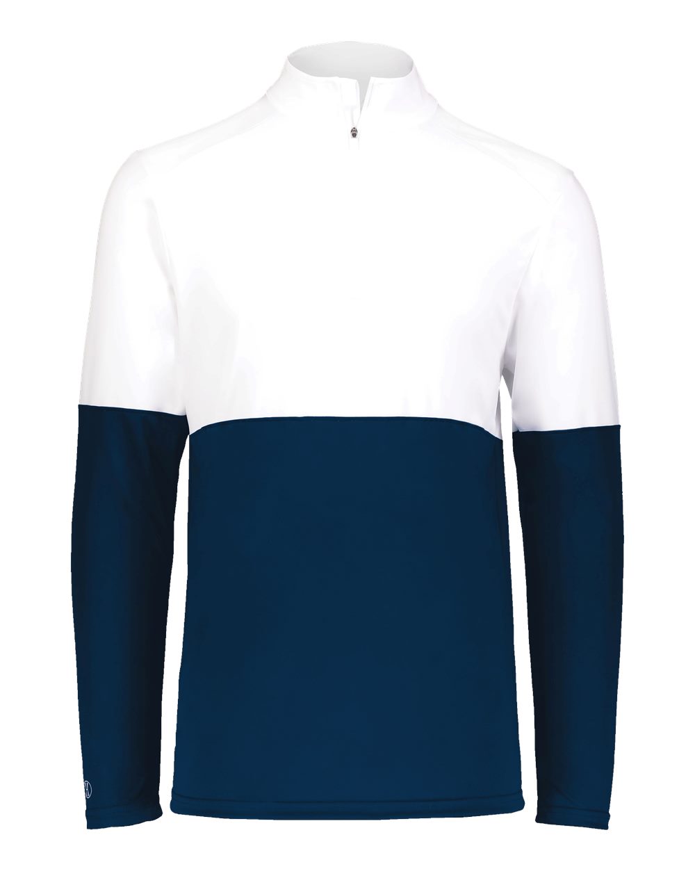 Holloway 223600 | Youth Momentum Team Quarter-Zip Pullover Navy/ White Front