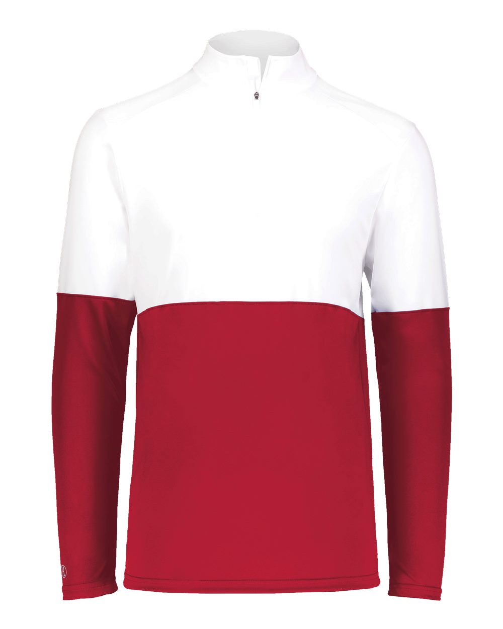 Holloway 223600 | Youth Momentum Team Quarter-Zip Pullover Scarlet/ White Front