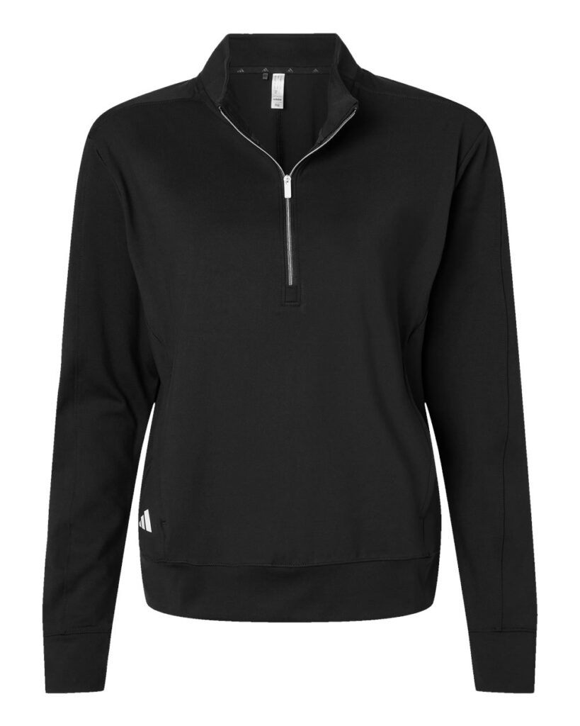 Adidas A1002 | Women's Ultimate365 Quarter-Zip Pullover Black Front