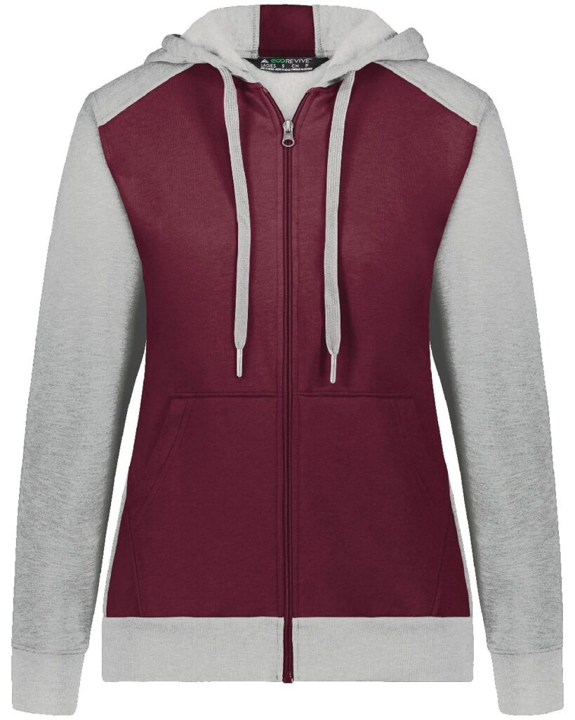 Augusta Sportswear 6901 | Women's Eco Revive™ Three-Season Triblend Fleece Full-Zip Hooded Sweatshirt Style