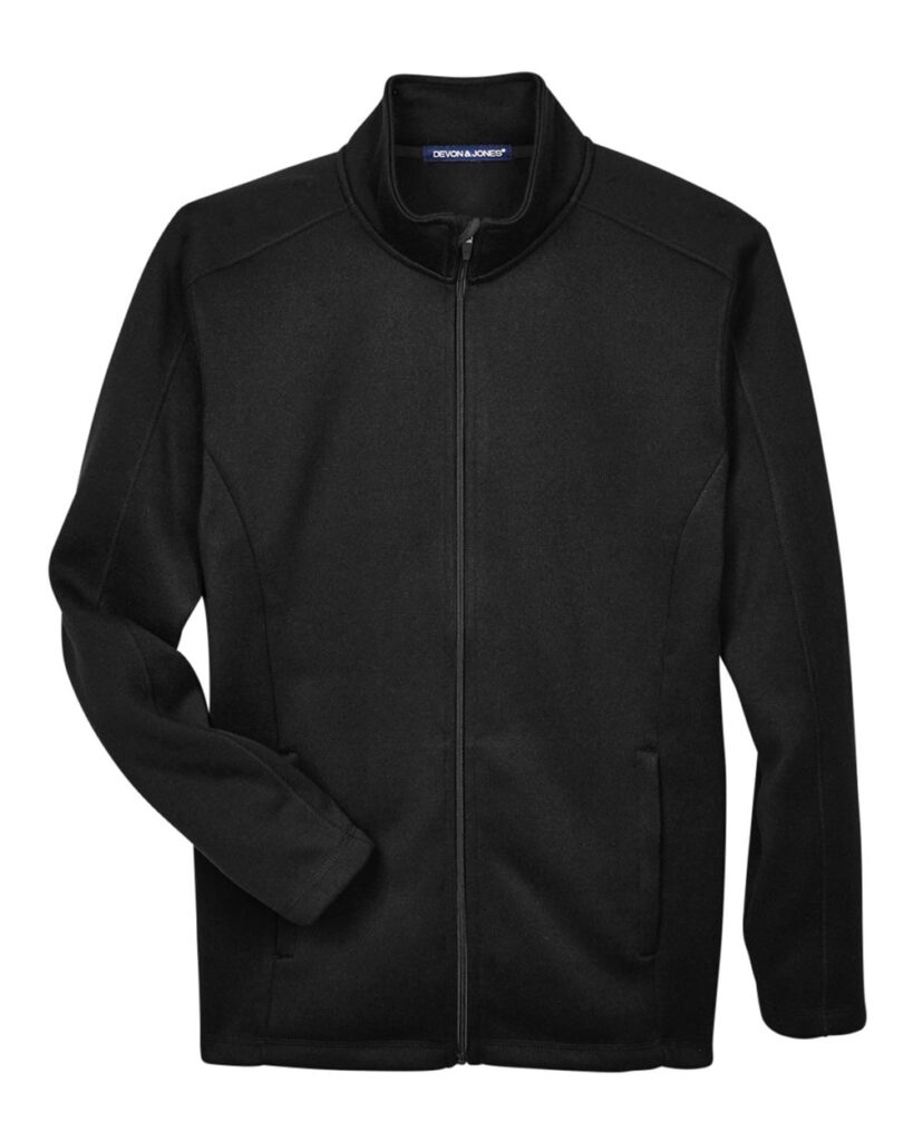 Devon & Jones DG793 | Men's Bristol Full-Zip Sweater Fleece Jacket Black Front