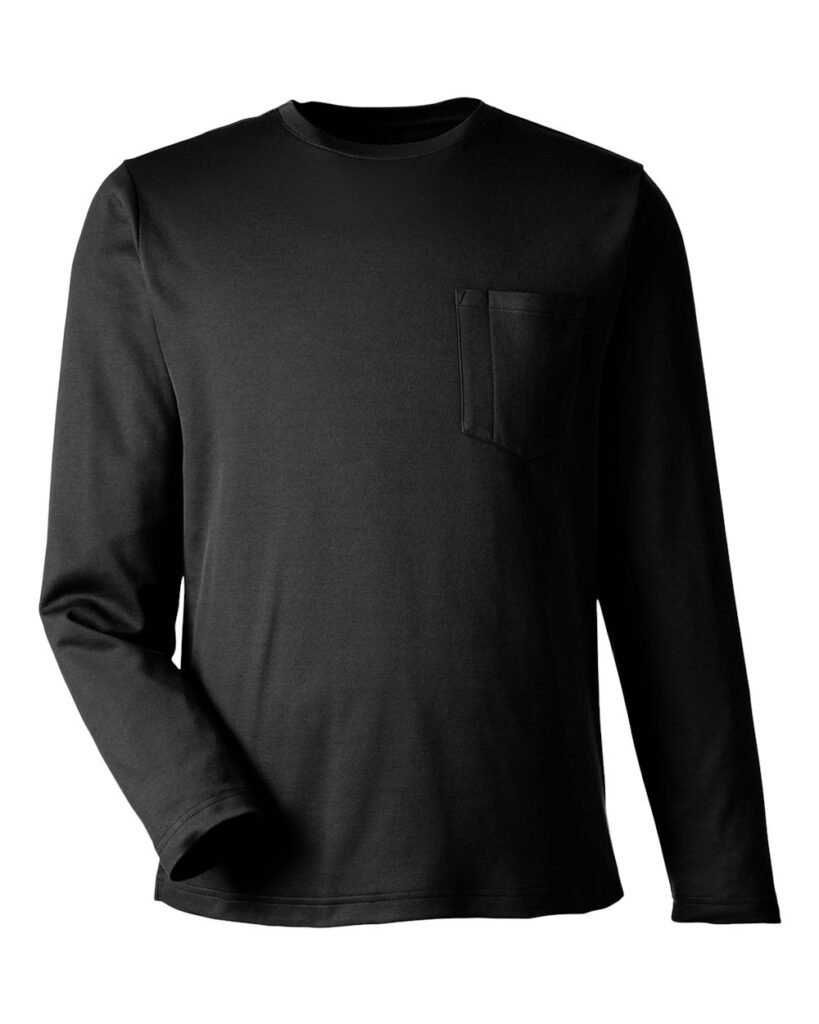 Harriton M118L | Unisex Charge Snag and Soil Protect Long Sleeve T-Shirt Black Front