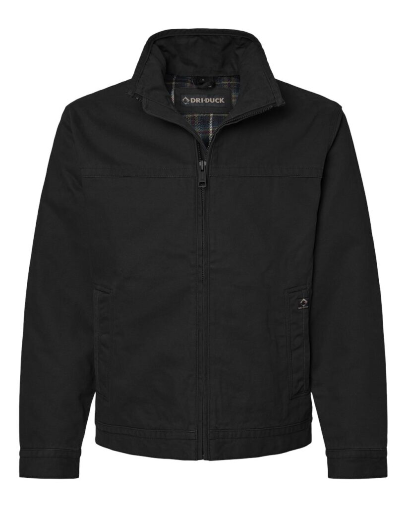 DRI DUCK 5028 | Men's Maverick Boulder Cloth™ Jacket with Blanket Lining Black Front