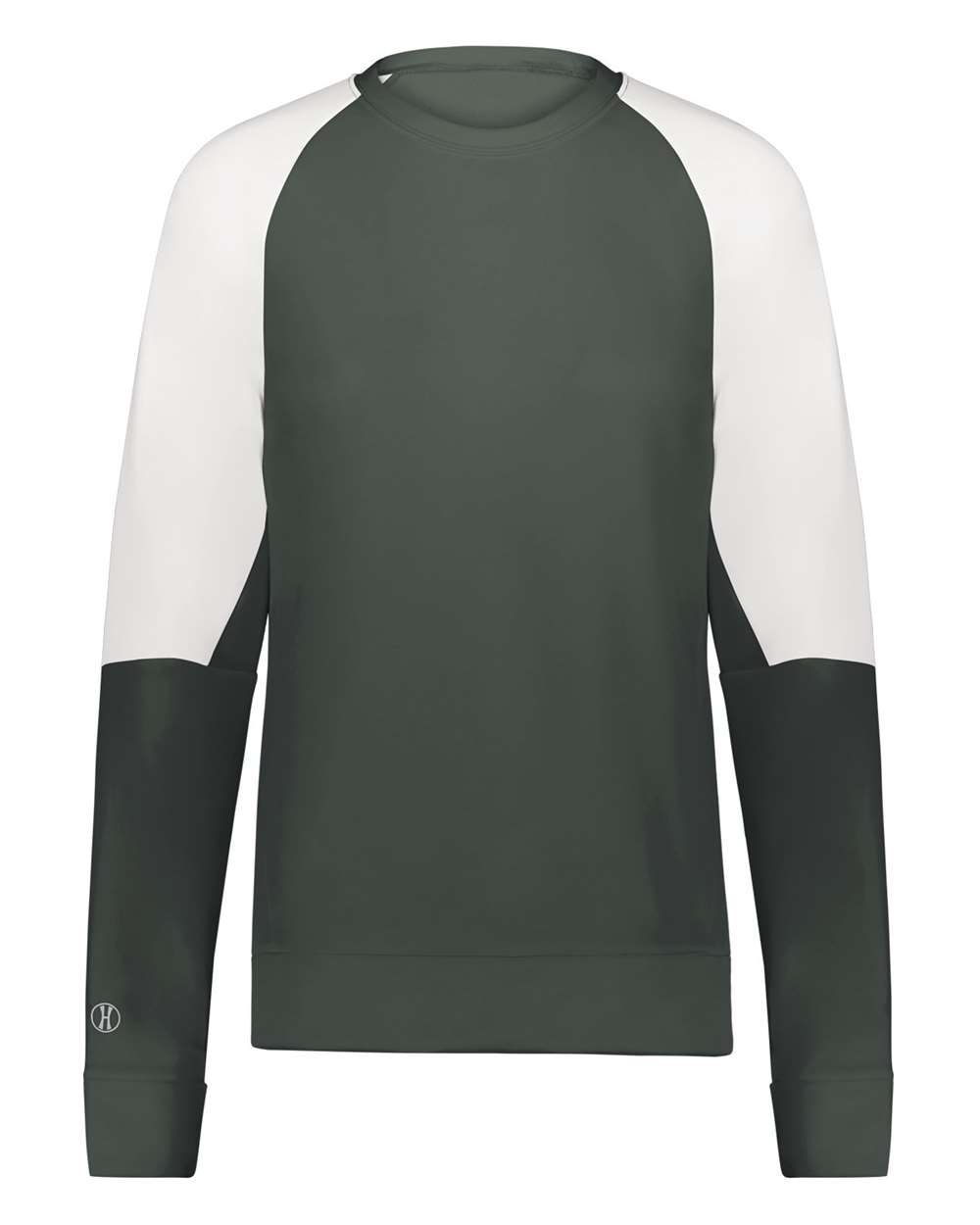 Holloway 223725 | Women's Momentum Team Crewneck Sweatshirt Iron/ White Front