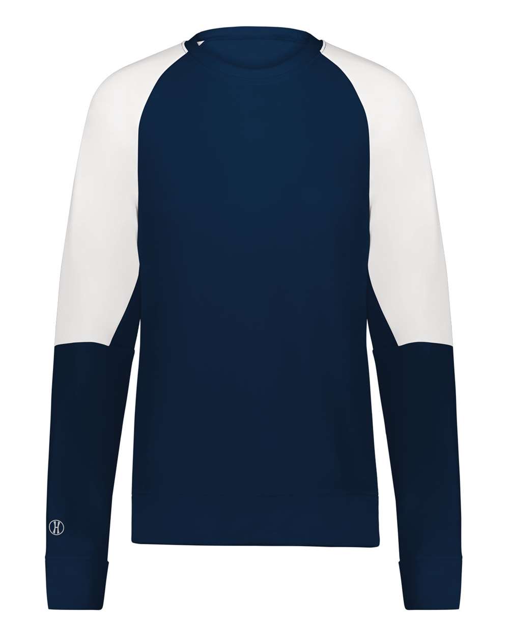 Holloway 223725 | Women's Momentum Team Crewneck Sweatshirt Navy/ White Front