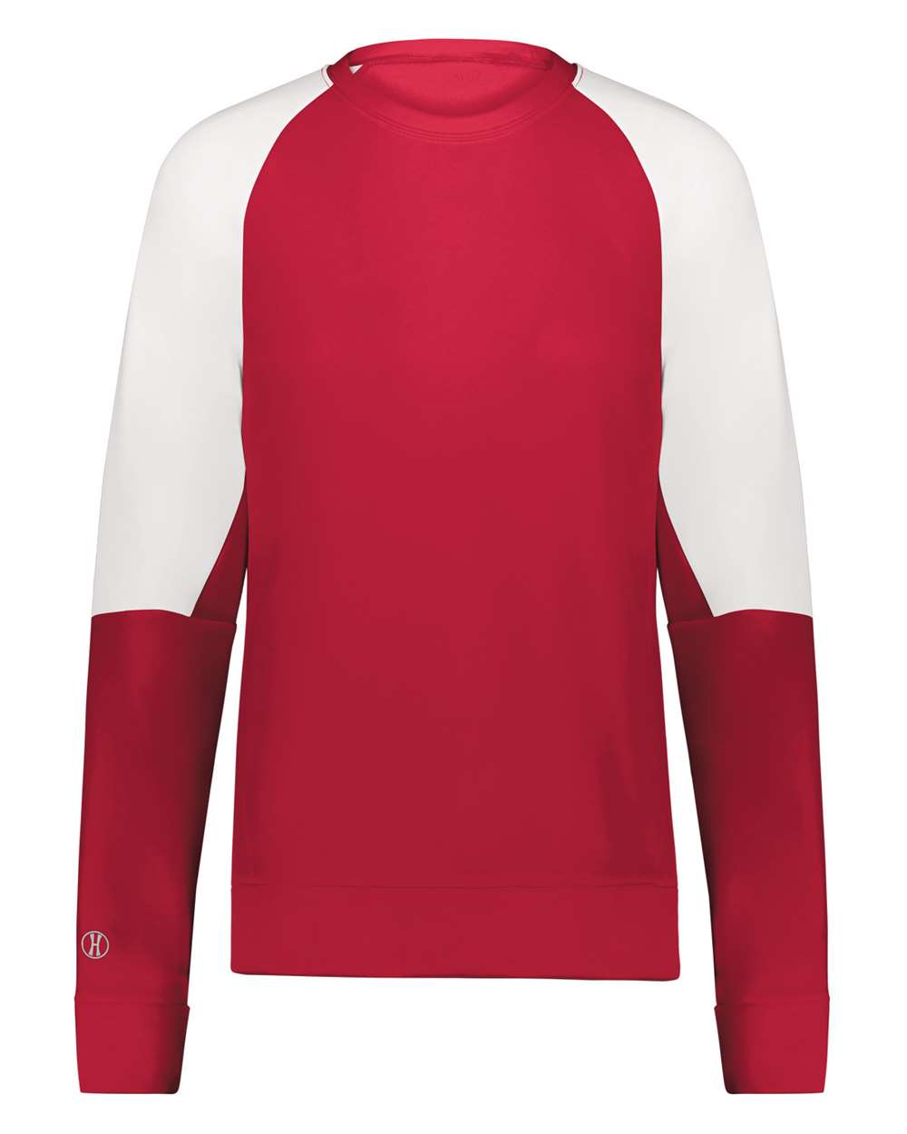 Holloway 223725 | Women's Momentum Team Crewneck Sweatshirt Scarlet/ White Front