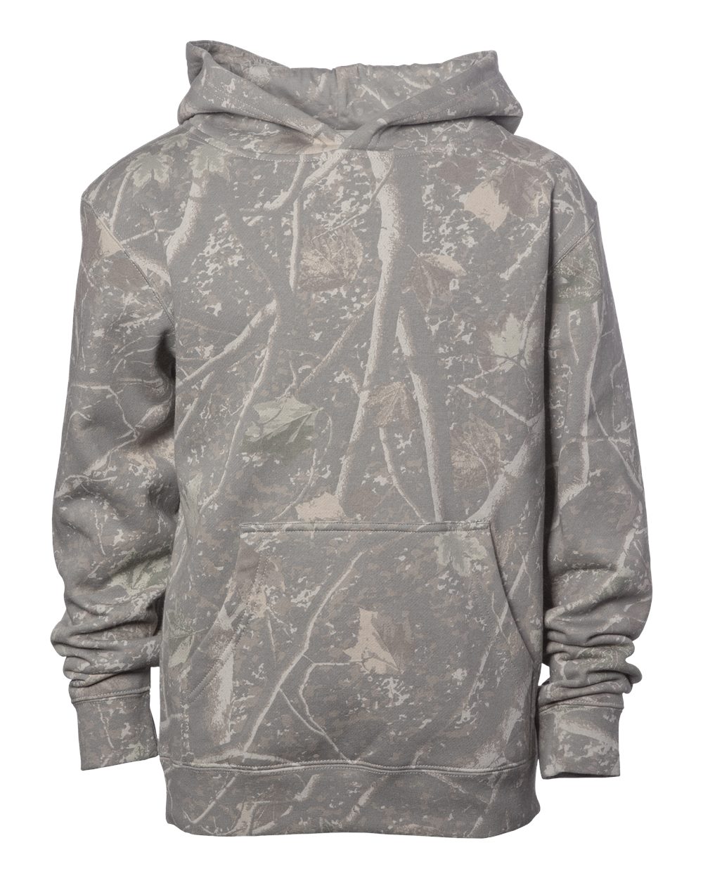 Independent Trading Co. SS4001Y | Youth Midweight Hooded Sweatshirt Deadwood Tree Camo Front