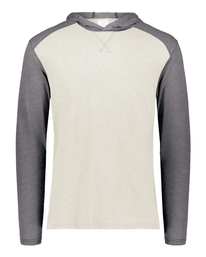 Augusta Sportswear 6884 | Unisex Gameday Vintage Hooded Long Sleeve T-Shirt Birch/ Carbon Heather Front