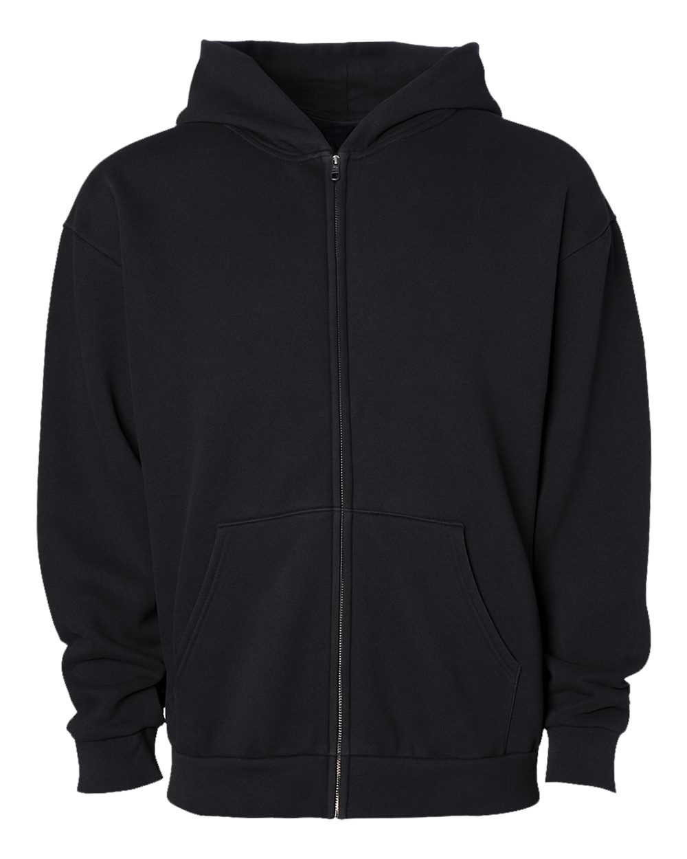 Independent Trading Co. IND280ZIP | Unisex Avenue Midweight Full-Zip Hooded Sweatshirt Black Front
