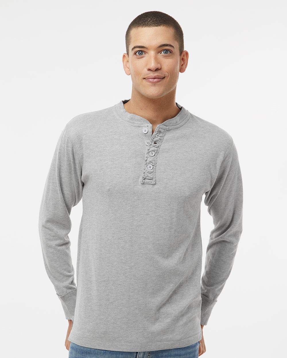 J. America 8244 | Men's Vintage Brushed Jersey Henley Style