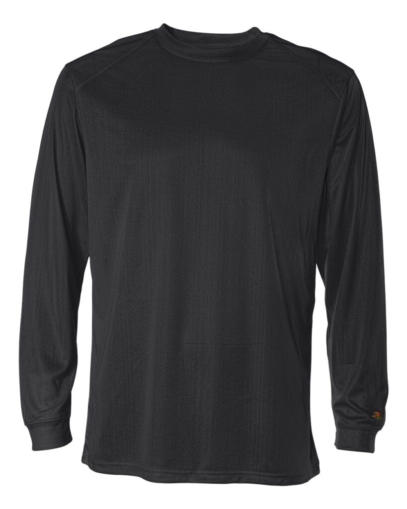 Badger 4104 | Unisex B-Core Long Sleeve T-Shirt Black Front