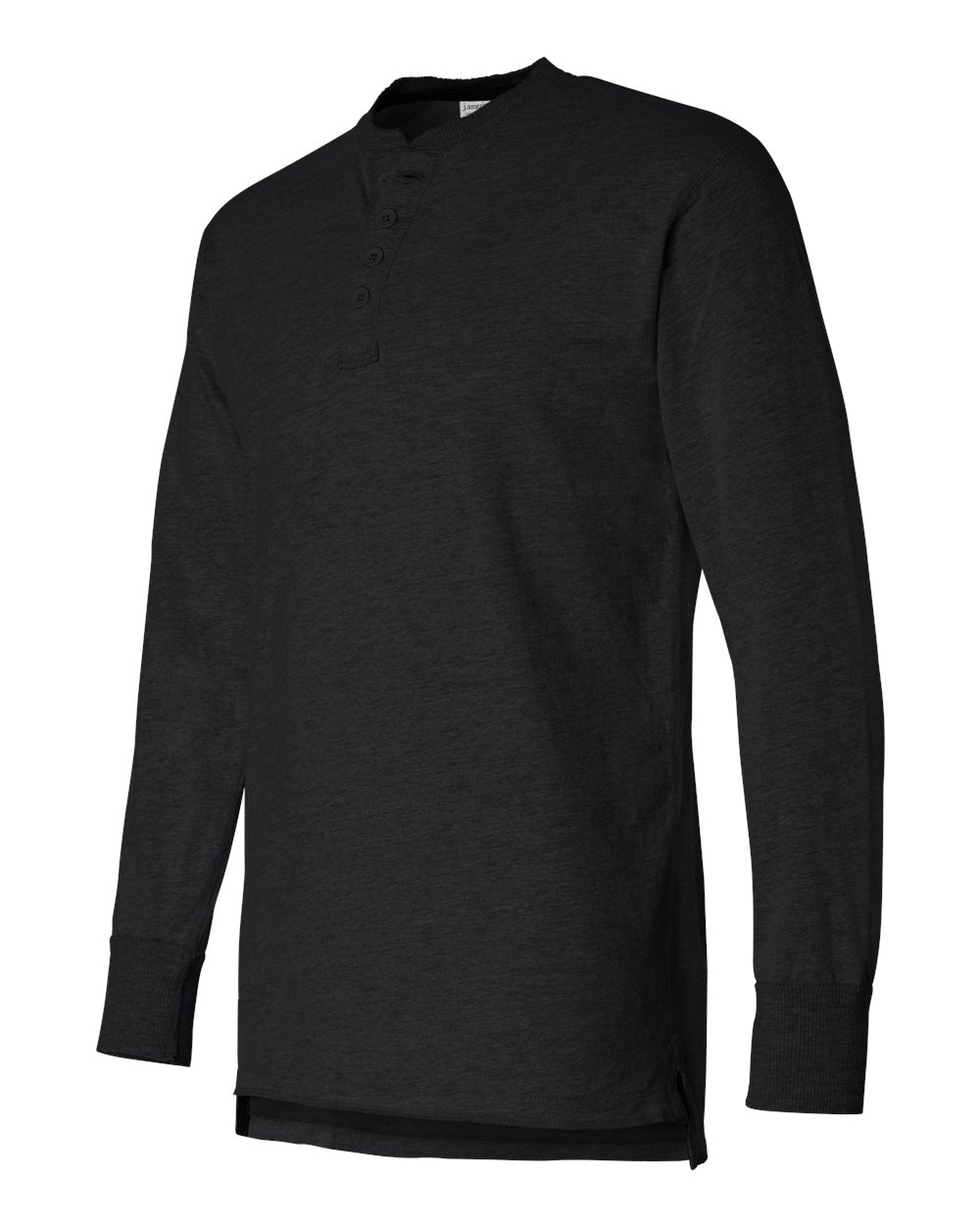 J. America 8244 | Men's Vintage Brushed Jersey Henley Black Side