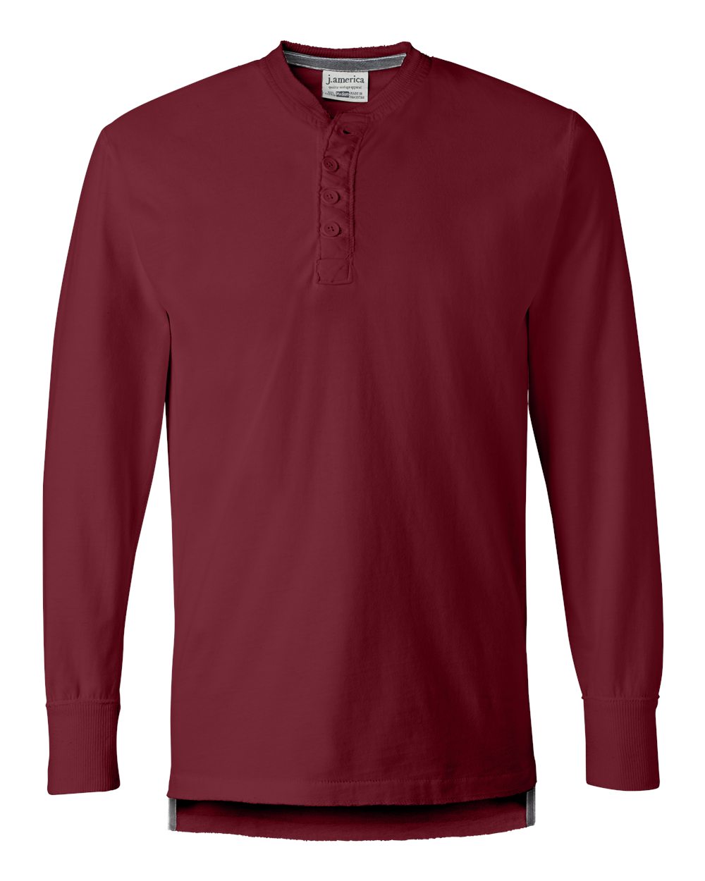 J. America 8244 | Men's Vintage Brushed Jersey Henley Simply Red Front