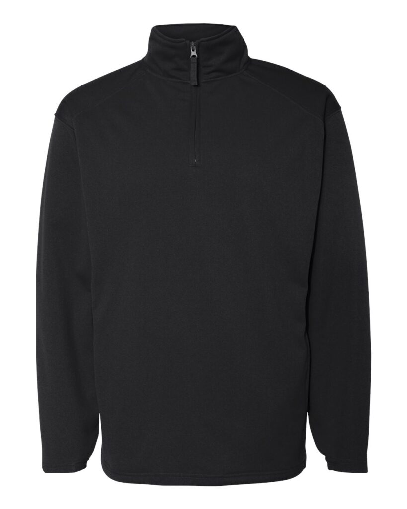 Badger 1480 | Men's Performance Quarter-Zip Pullover Black Front
