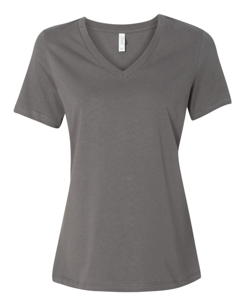 BELLA + CANVAS 6405 | Women’s Relaxed Jersey V-Neck Tee Asphalt Front
