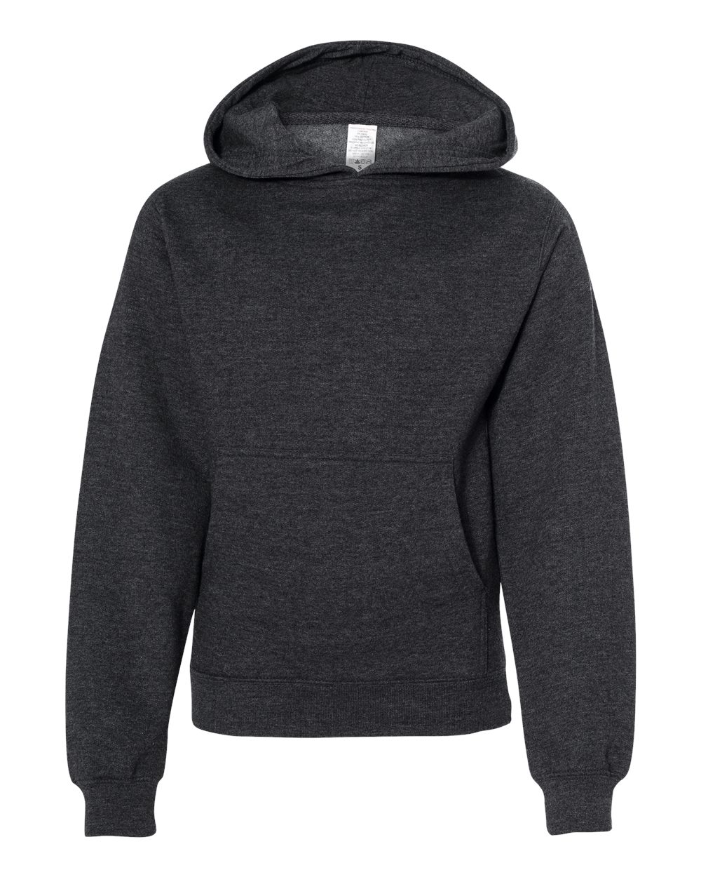 Independent Trading Co. SS4001Y | Youth Midweight Hooded Sweatshirt Charcoal Heather Front