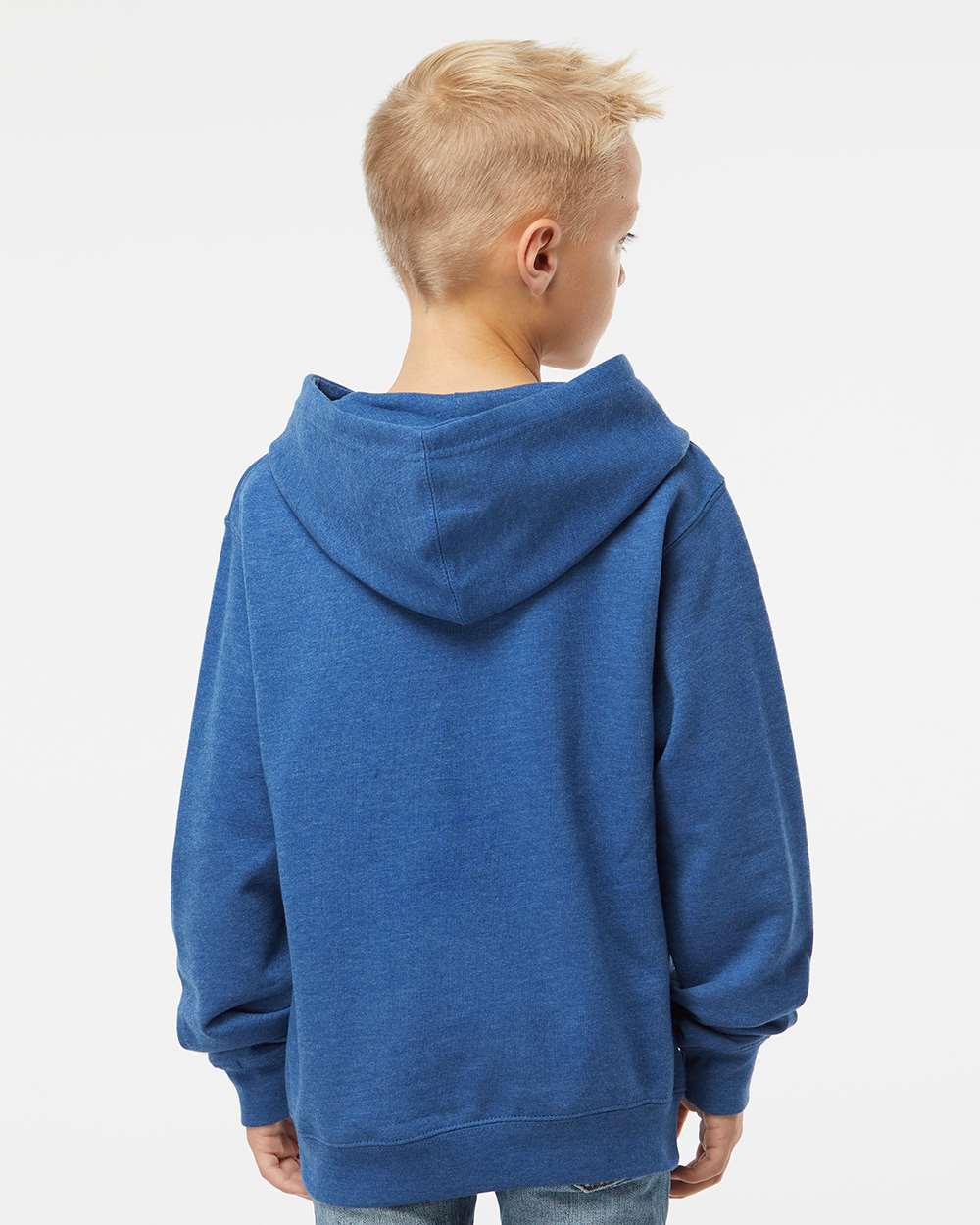 Independent Trading Co. SS4001Y | Youth Midweight Hooded Sweatshirt Royal Heather OnModel_Back