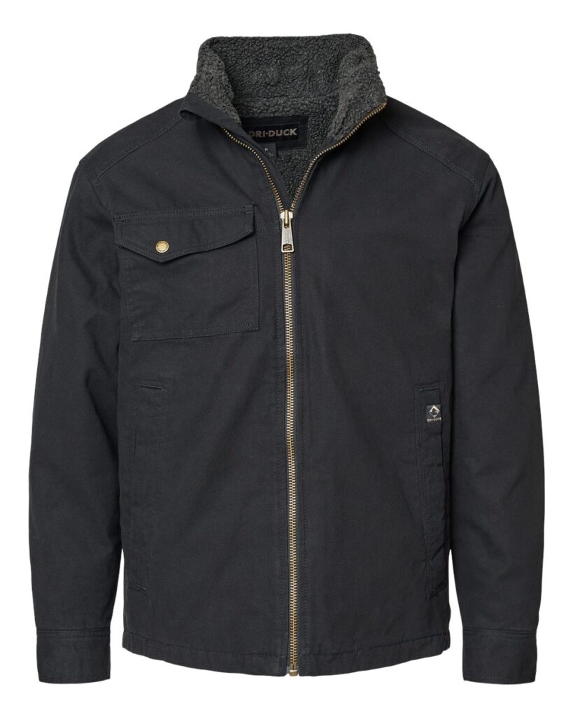 DRI DUCK 5037 | Men's Endeavor Canyon Cloth™ Canvas Jacket with Sherpa Lining Black Front