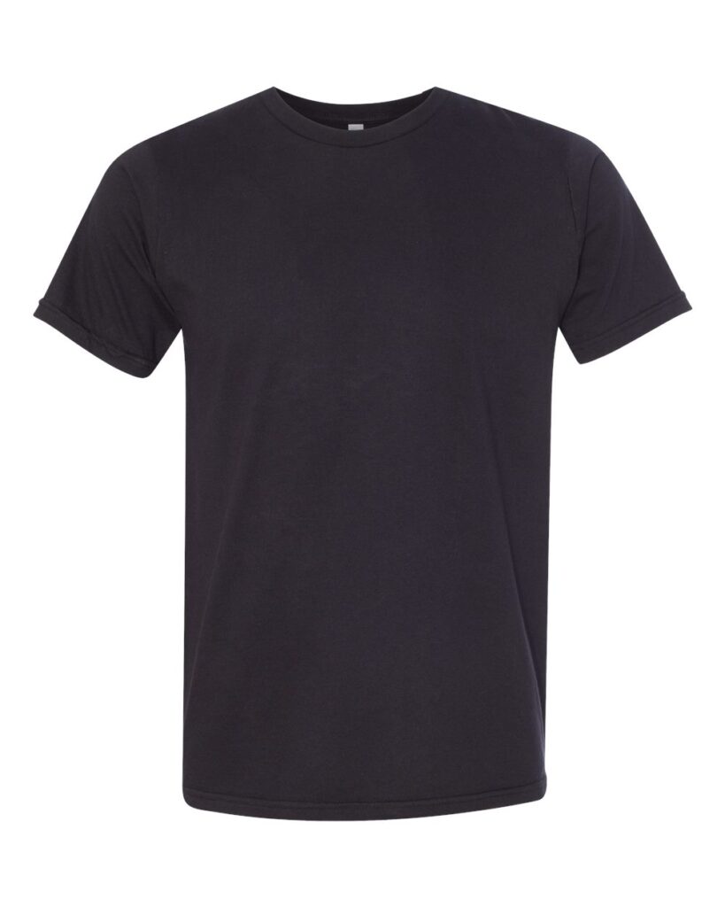 Bayside 5000 | Unisex USA-Made Fine Jersey T-Shirt Black Front