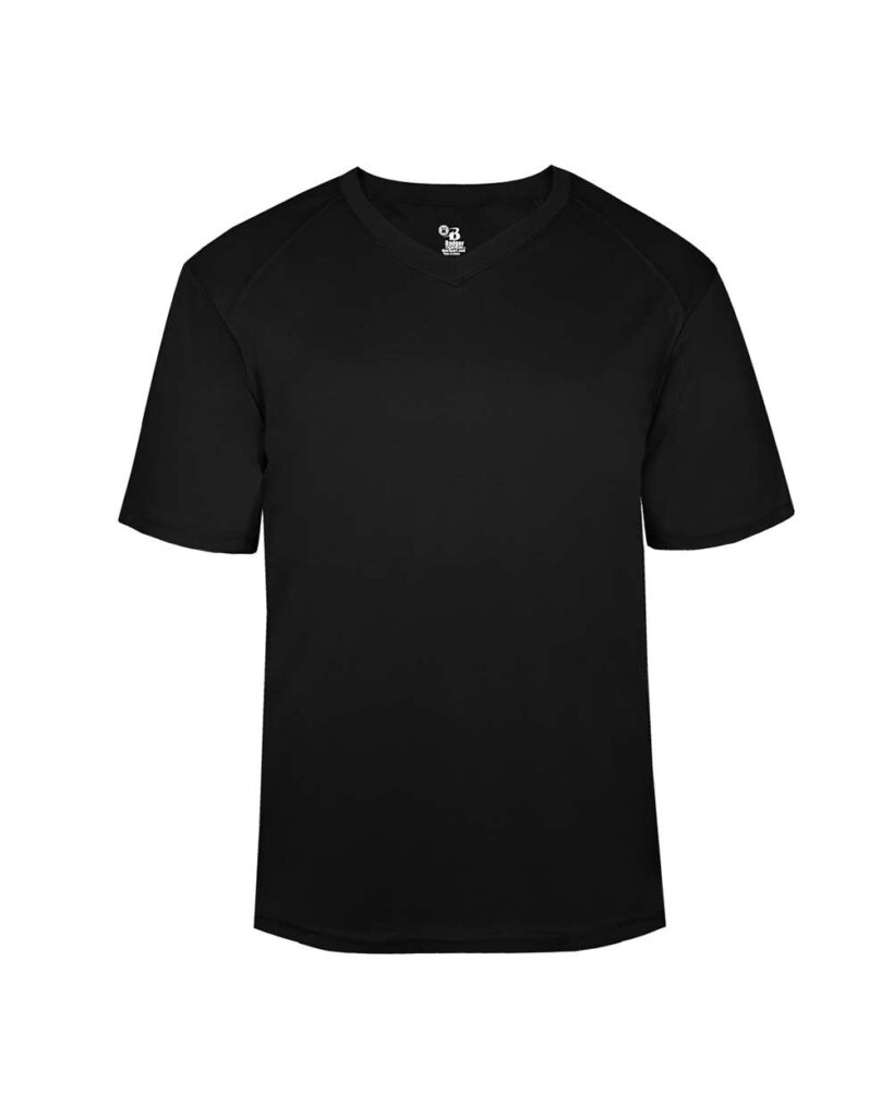 Badger 2162 | Youth B-Core V-Neck T-Shirt Black Front
