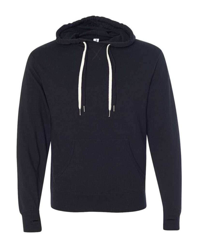 Independent Trading Co. PRM90HT | Unisex Midweight French Terry Hooded Sweatshirt Black Front
