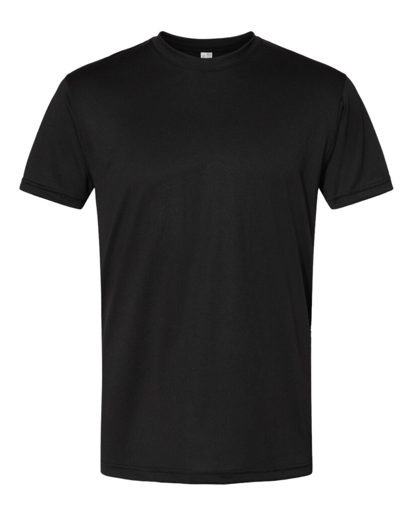 Bayside 5300 | Unisex USA-Made Performance T-Shirt Black Front