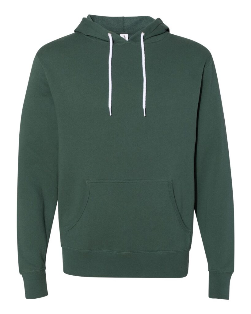 Independent Trading Co. AFX90UN | Unisex Lightweight Hooded Sweatshirt Alpine Green Front