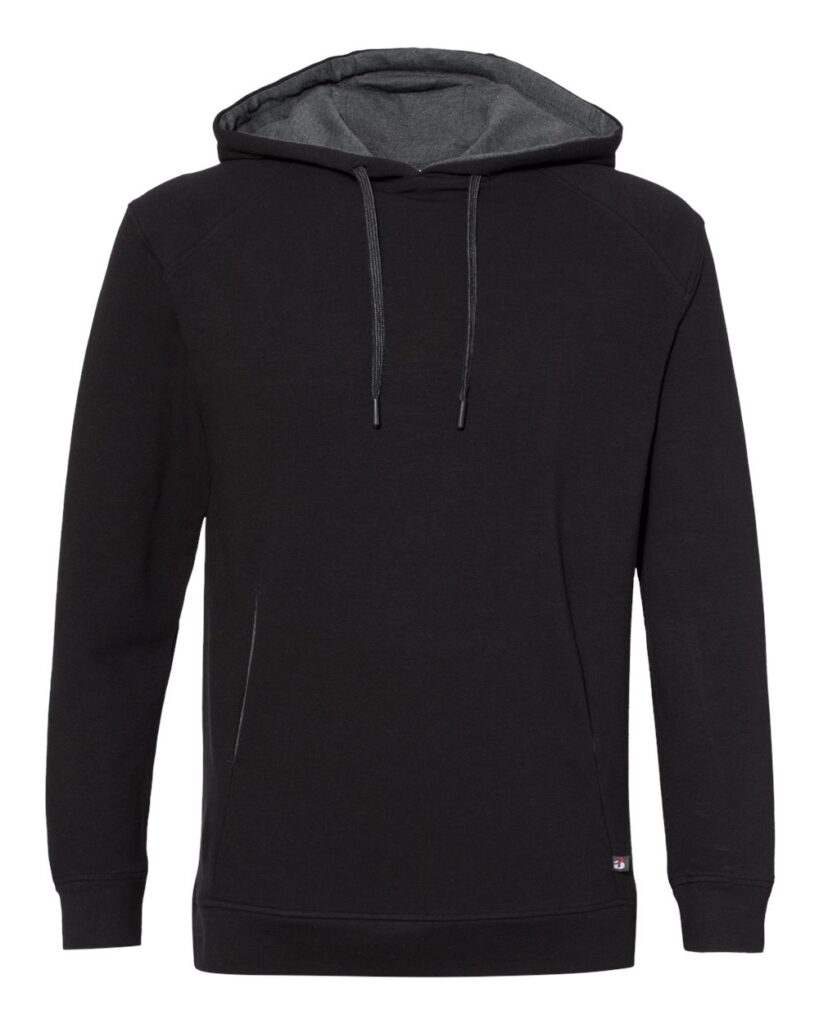 Badger 1050 | Men's FitFlex French Terry Hooded Sweatshirt Black Front
