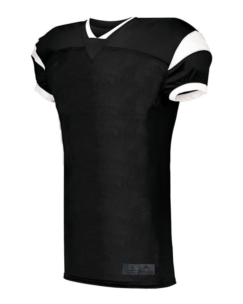 Augusta Sportswear 9582 | Men's Slant Football Jersey Black/ White Side