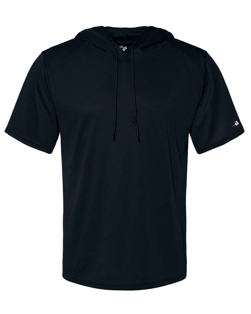 Badger 4123 | Men's B-Core Hooded T-Shirt Black Front
