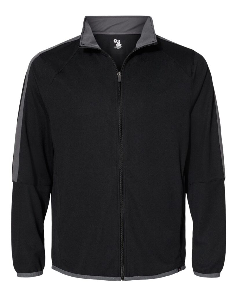 Badger 7721 | Men's Blitz Outer-Core Jacket Black/ Graphite Front