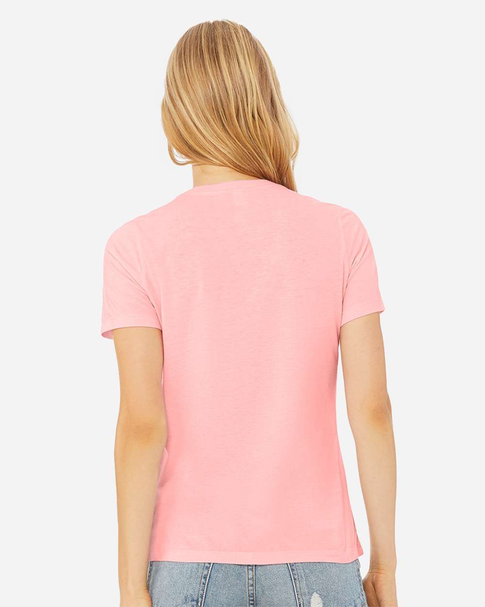 BELLA + CANVAS 6413 | Women’s Relaxed Fit Triblend Tee Pink Triblend OnModel_Back