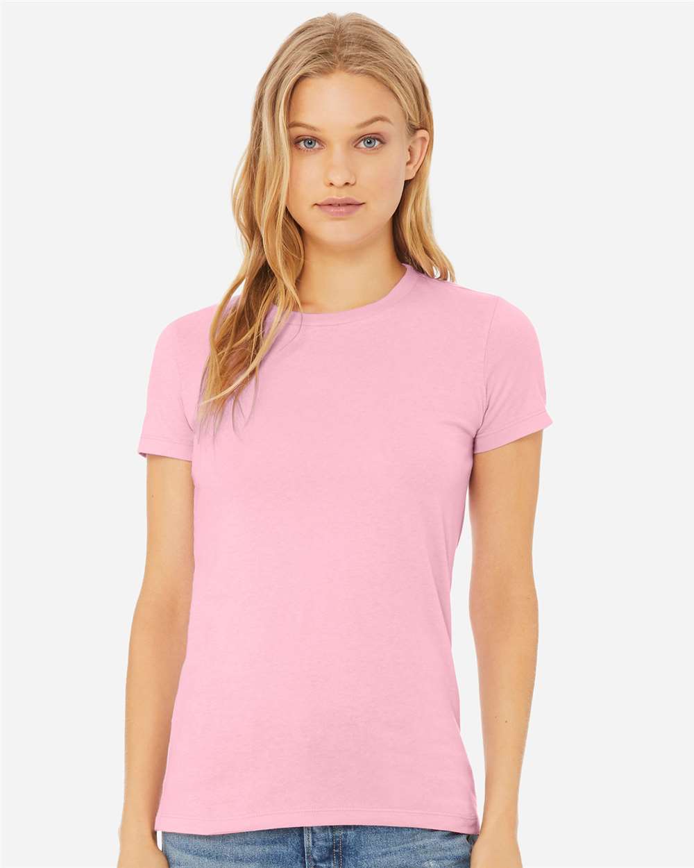 BELLA + CANVAS 6413 | Women’s Relaxed Fit Triblend Tee Pink Triblend OnModel_Front