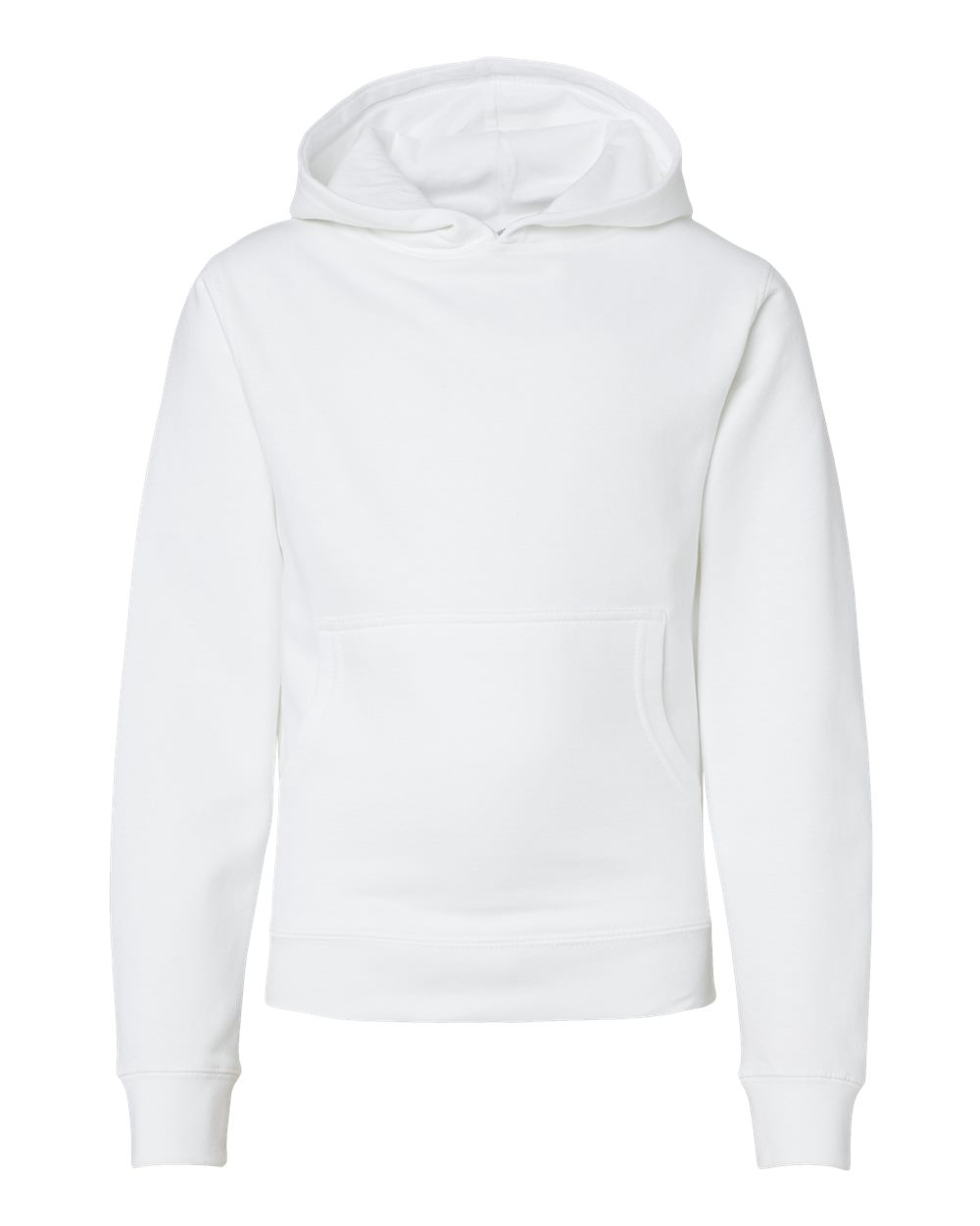 Independent Trading Co. SS4001Y | Youth Midweight Hooded Sweatshirt White Front