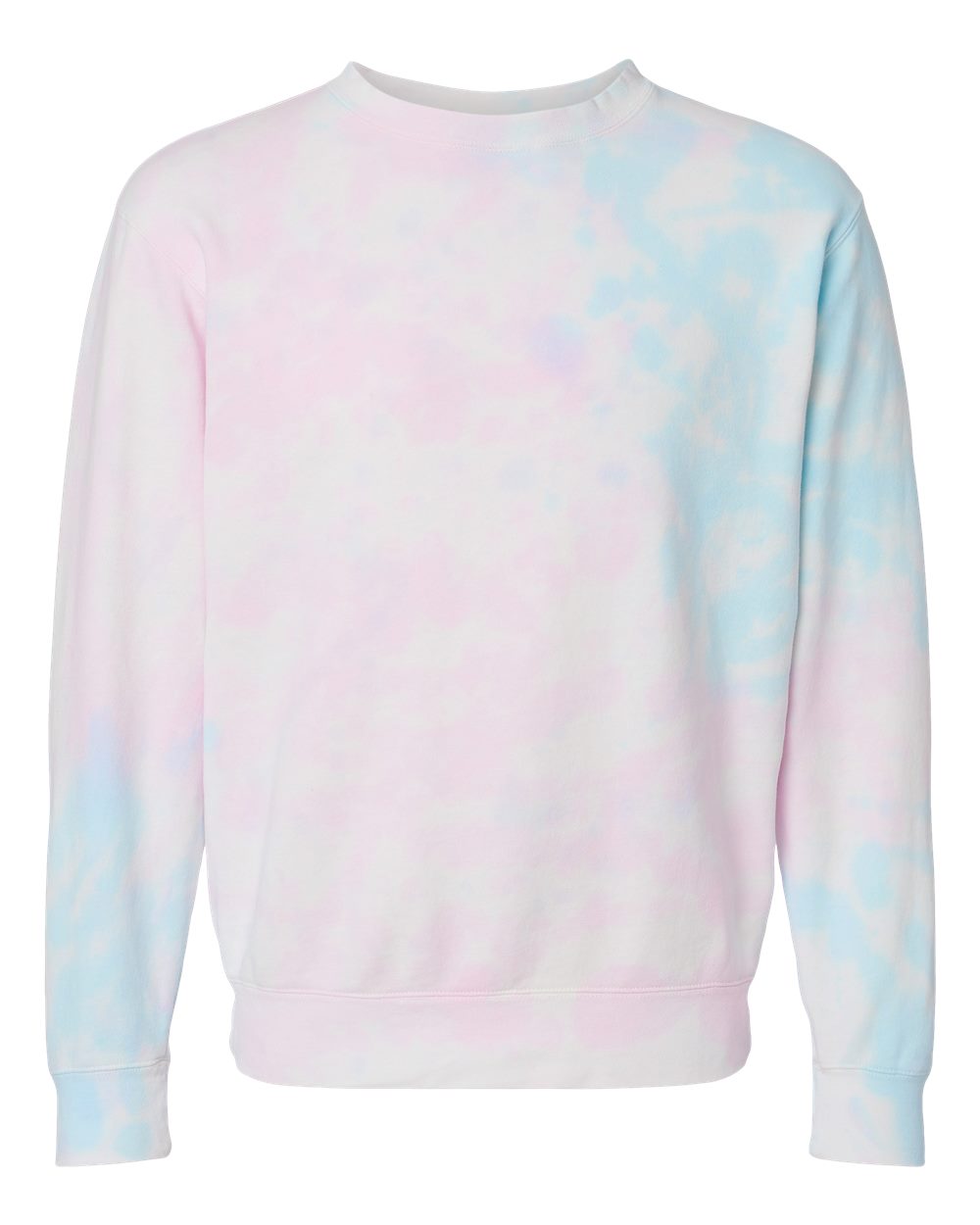 Independent Trading Co. PRM3500TD | Unisex Midweight Tie-Dyed Crewneck Sweatshirt Tie Dye Cotton Candy Front