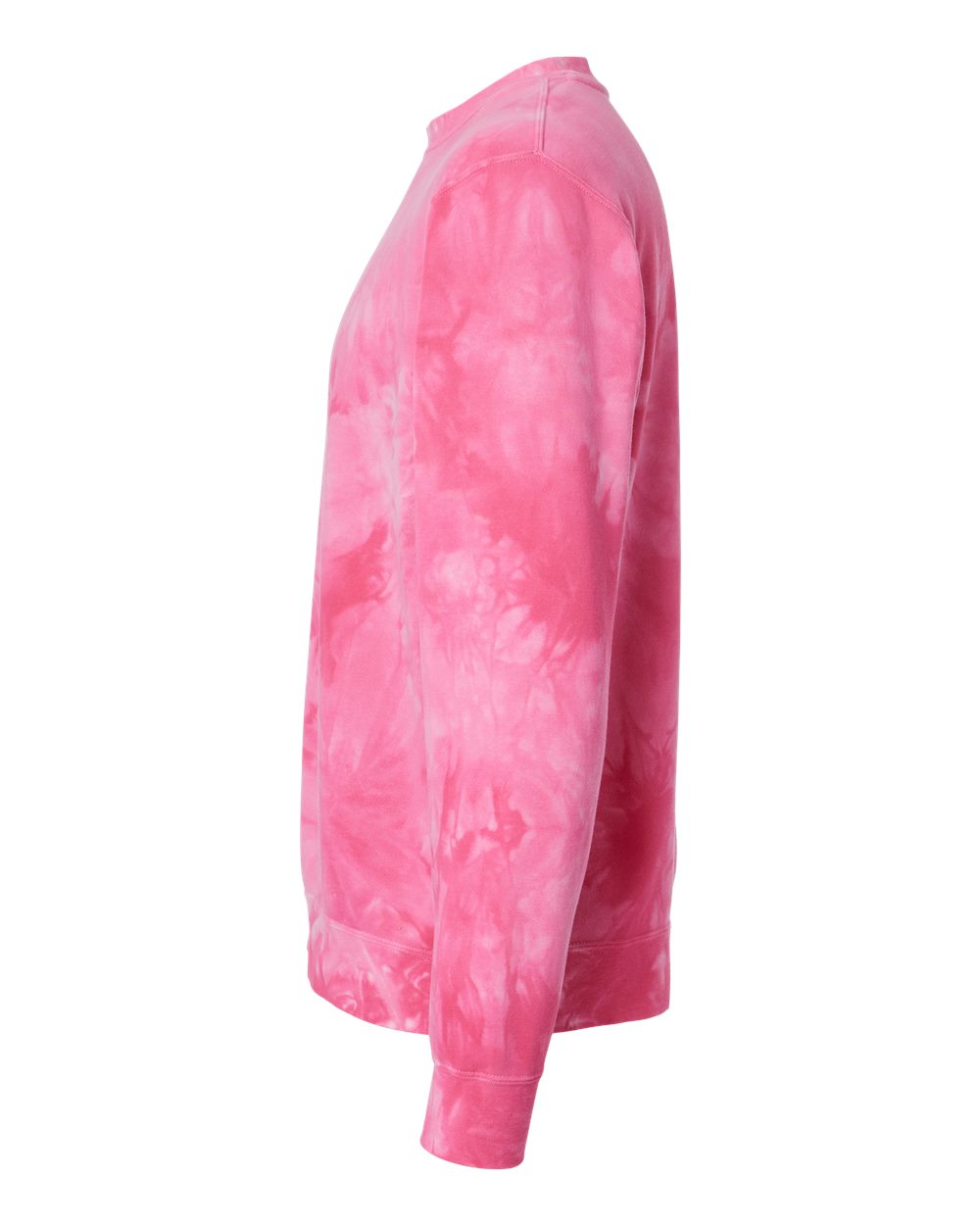 Independent Trading Co. PRM3500TD | Unisex Midweight Tie-Dyed Crewneck Sweatshirt Tie Dye Pink DirectSide