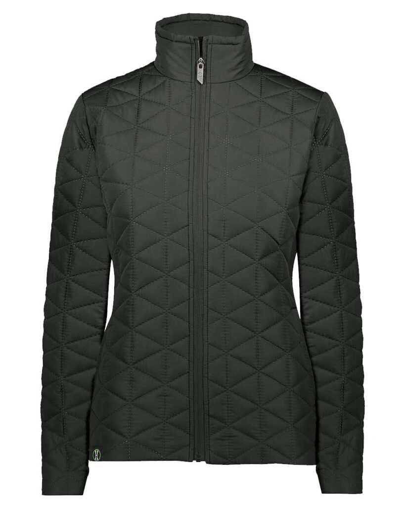 Holloway 229716 | Women's Repreve® Eco Quilted Jacket Black Front