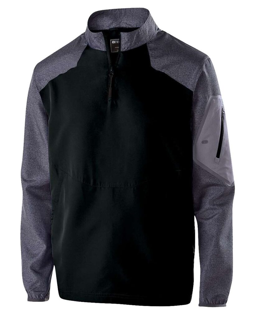 Holloway 229155 | Men's Raider Quarter-Zip Jacket Carbon Print/ Black Front